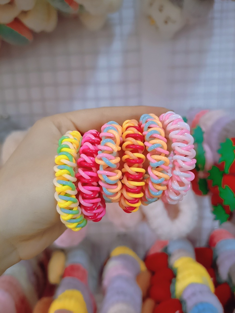[1cặp/2dây] Dây cột tóc lò xo nhiều màu, Thun cột tóc cho bé, Đồ cột tóc nữ