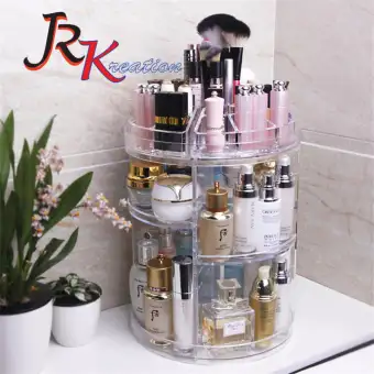 Acrylic Rotate Make Up Organiser Lazada Singapore Product Details Of Acrylic Rotate Make Up Organiser