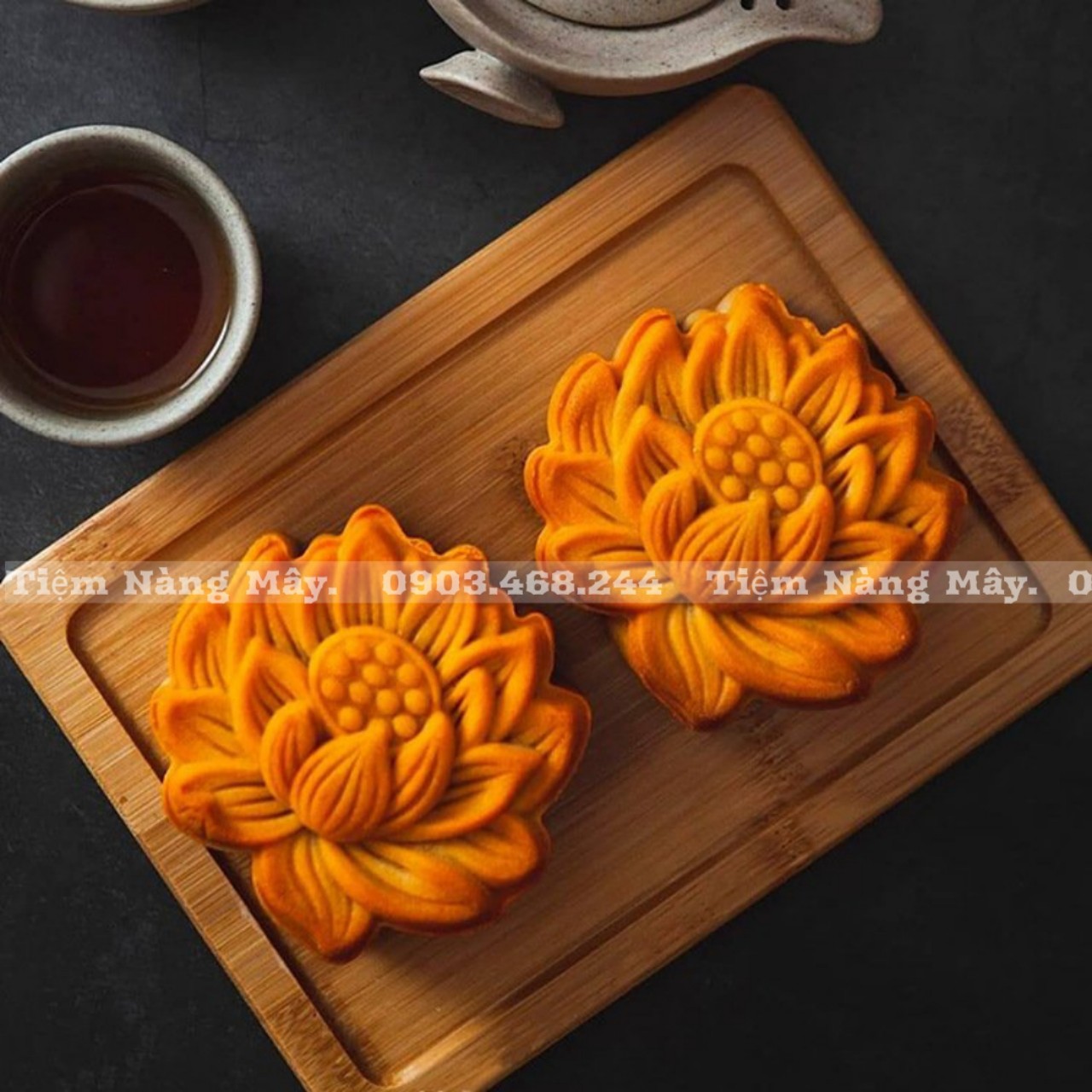 Khuôn trung thu 150g sen, cúc, lân (nhiều mẫu)