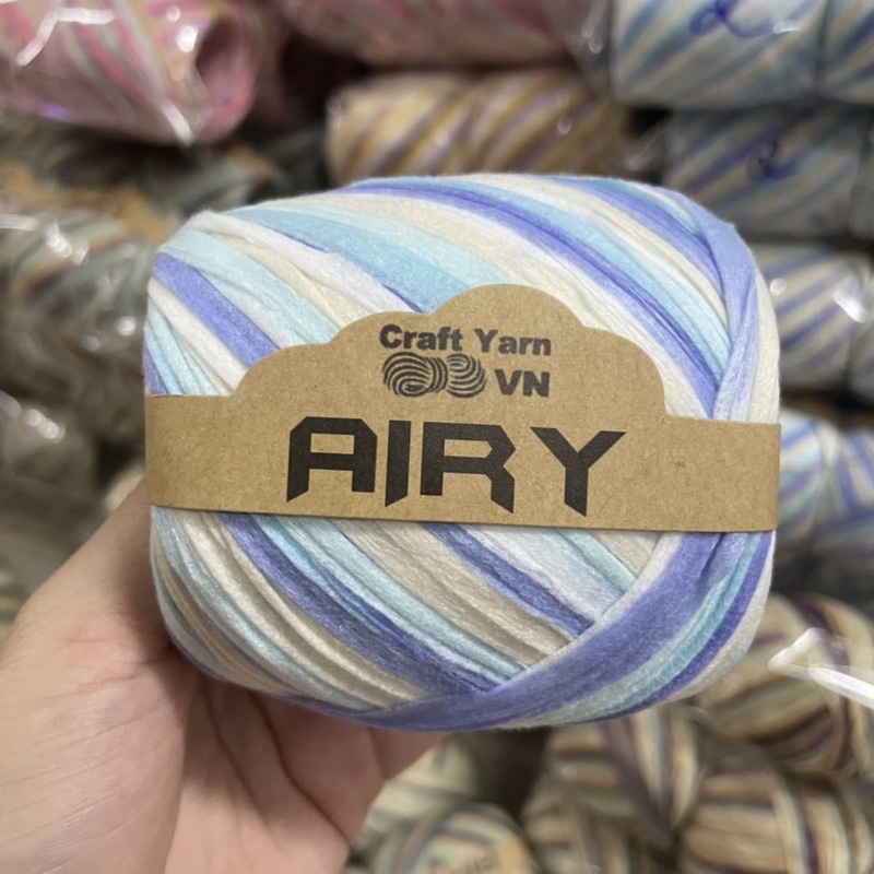 Sợi AIRY màu loang móc túi/mũ hè (cuộn 45gr)