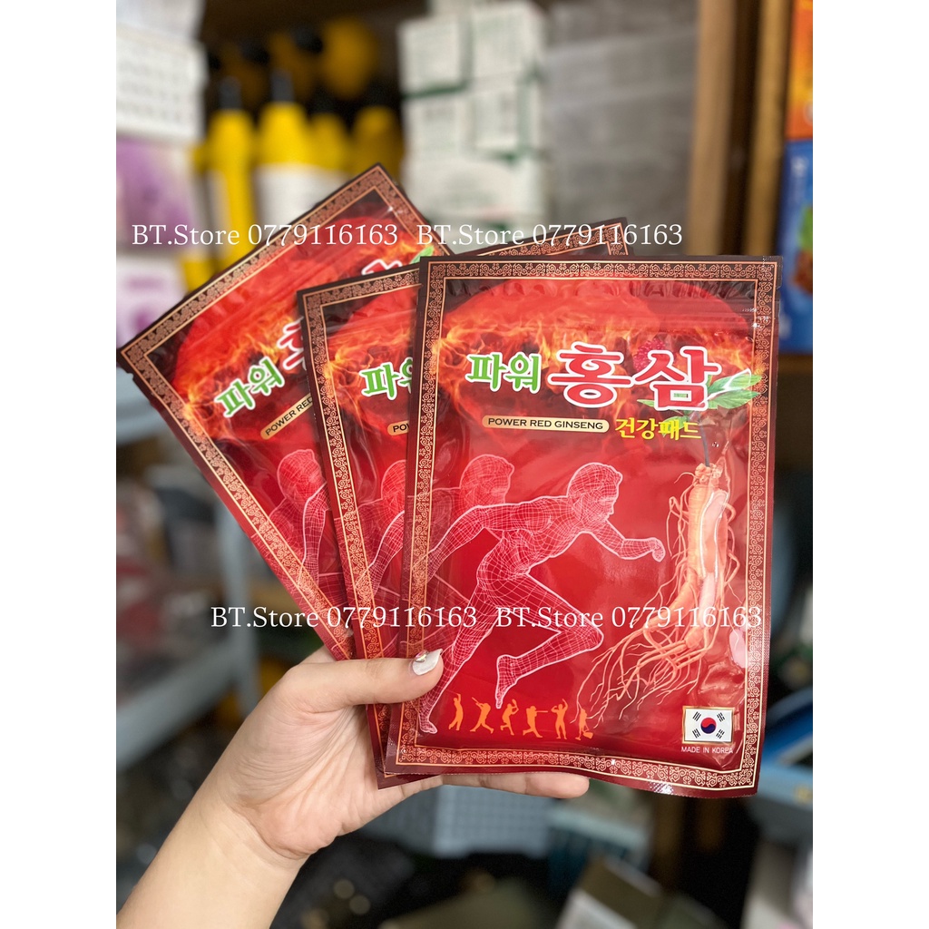 Cao dán hồng sâm power red ginseng hàn quốc - túi 20 miếng