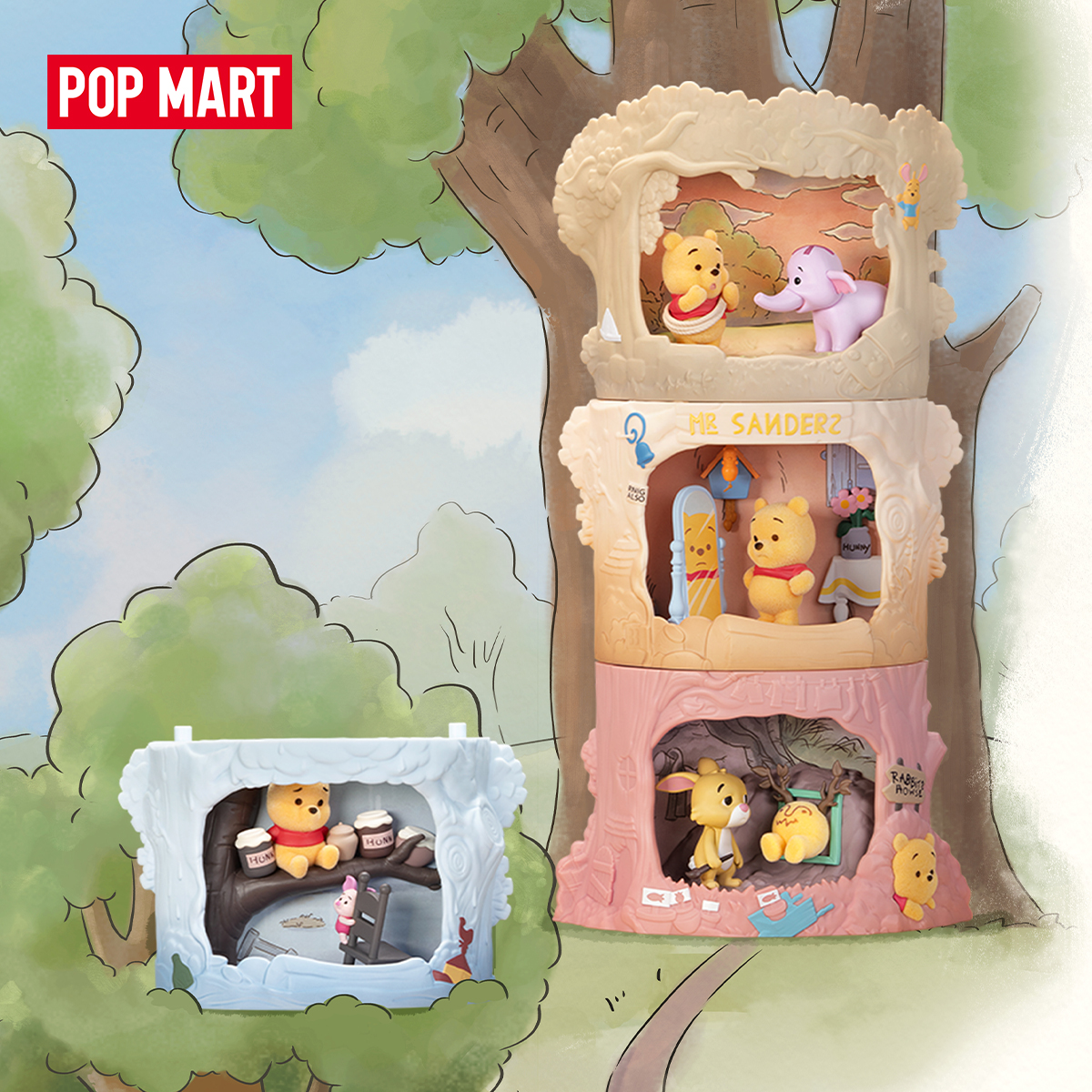 POP MART Winnie-the-Pooh Treehouse Theatre Series Figures Blind