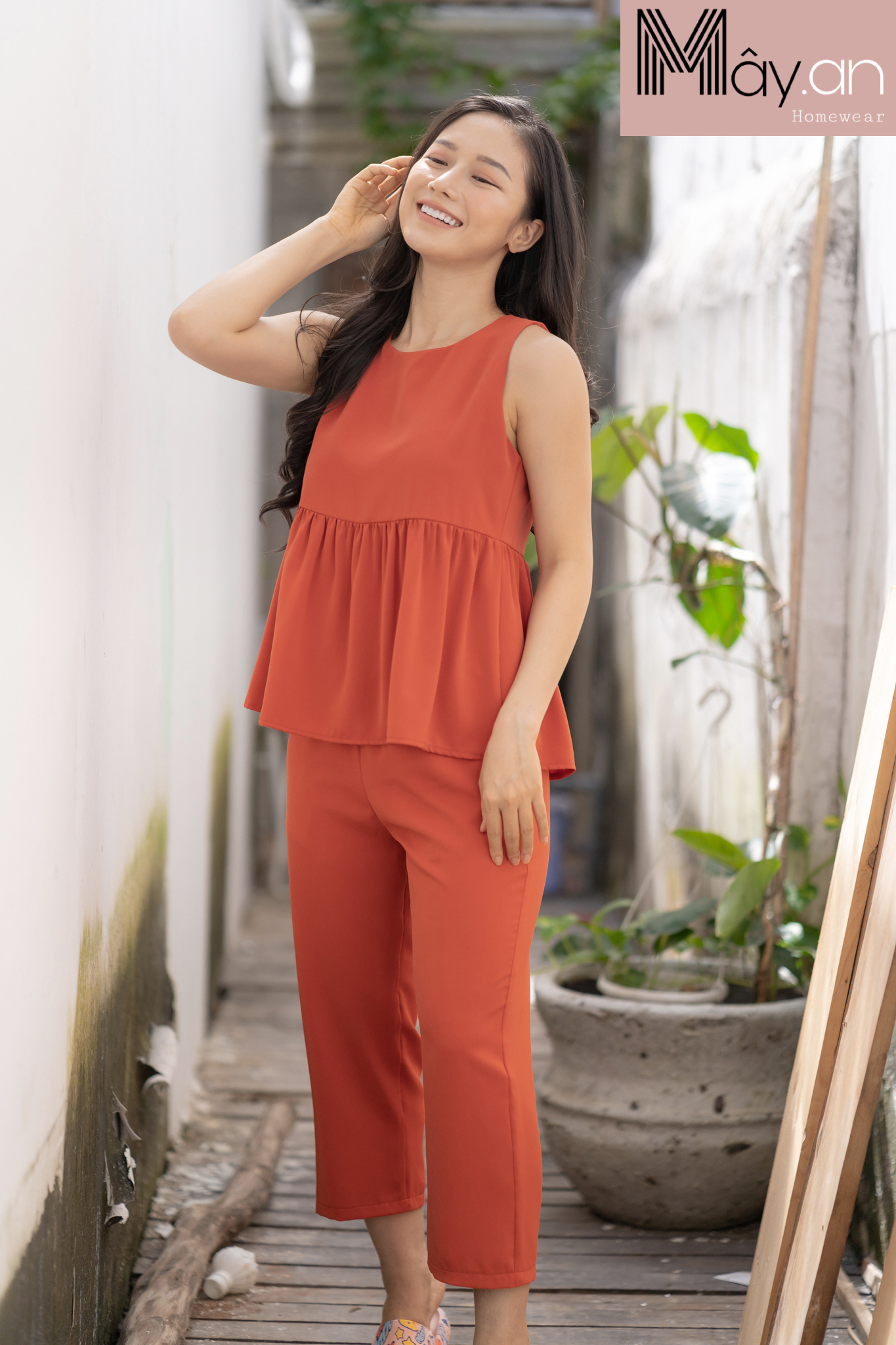 Đồ mặc nhà MÂY baby doll lụa Hàn quốc quần dài