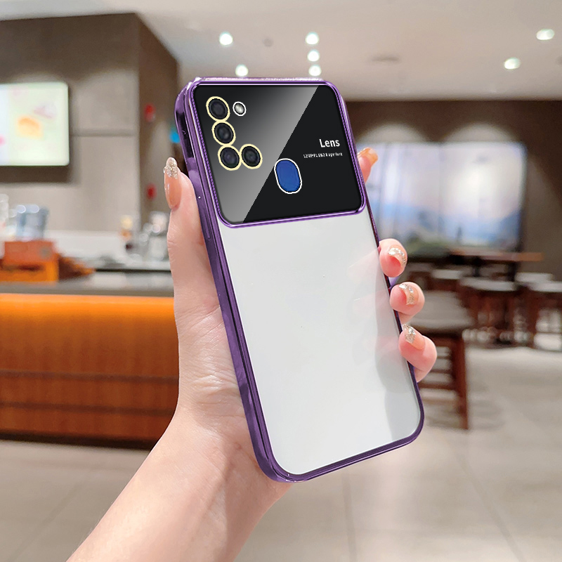 Clear Plating Phone Case For Samsung Galaxy A21S Case SamsungA21S Transparent Shockproof With Camera Protection Soft Cover