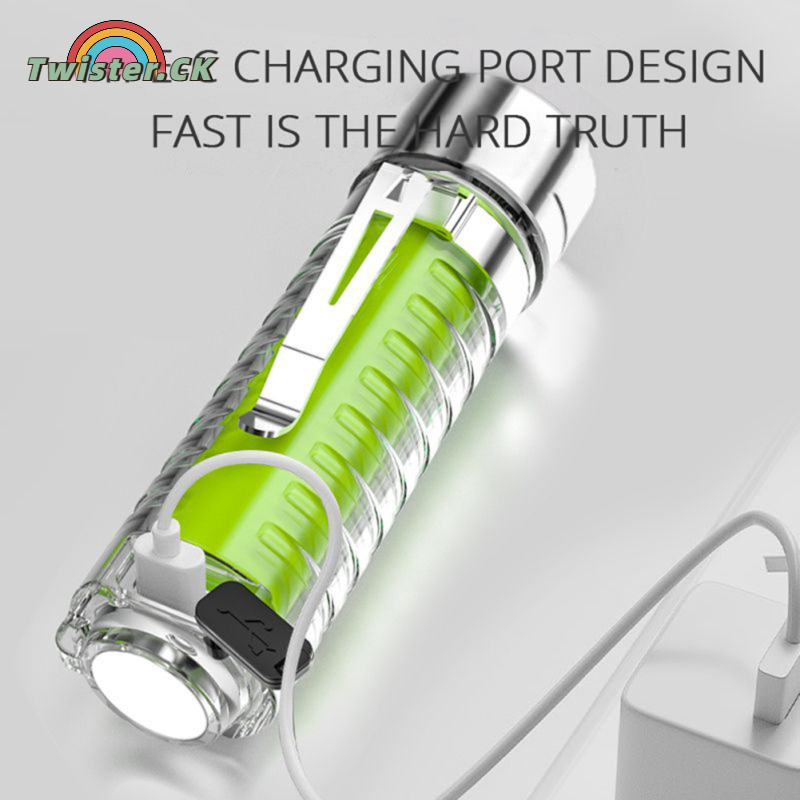 TK Led Mini Flashlight 3800lm Built-in 1800mah Lithium Battery Multifunctional Super Bright Working Light