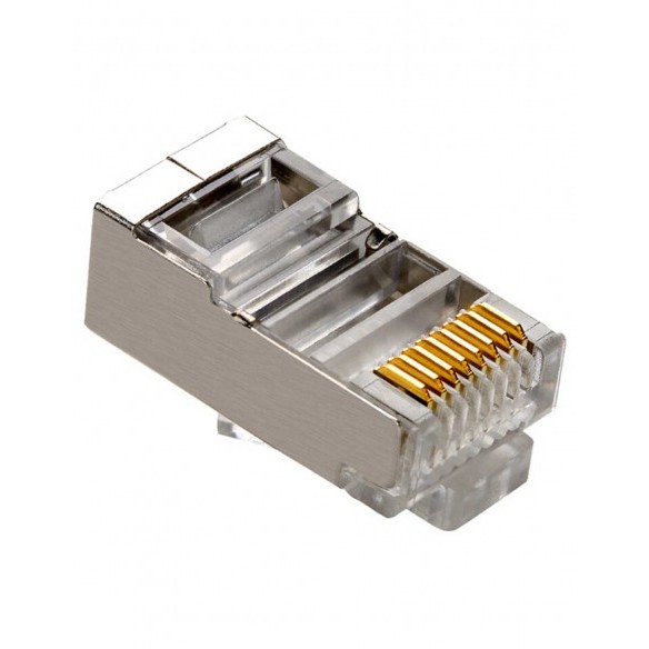 Hộp 10 đầu hạt mạng RJ45 bọc sắt (Bạc)