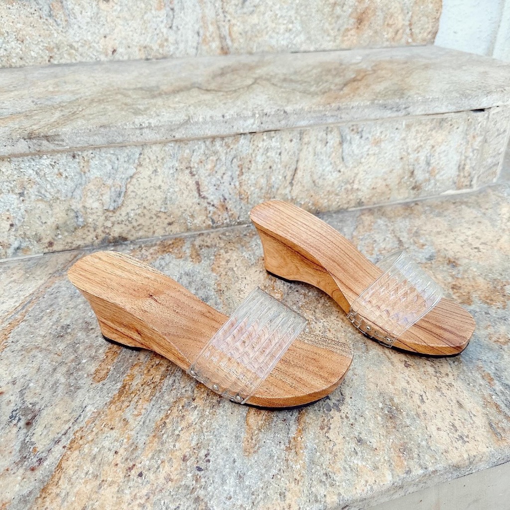 Guốc gỗ nứ cao gót đơn giản xinh xắn (7P)