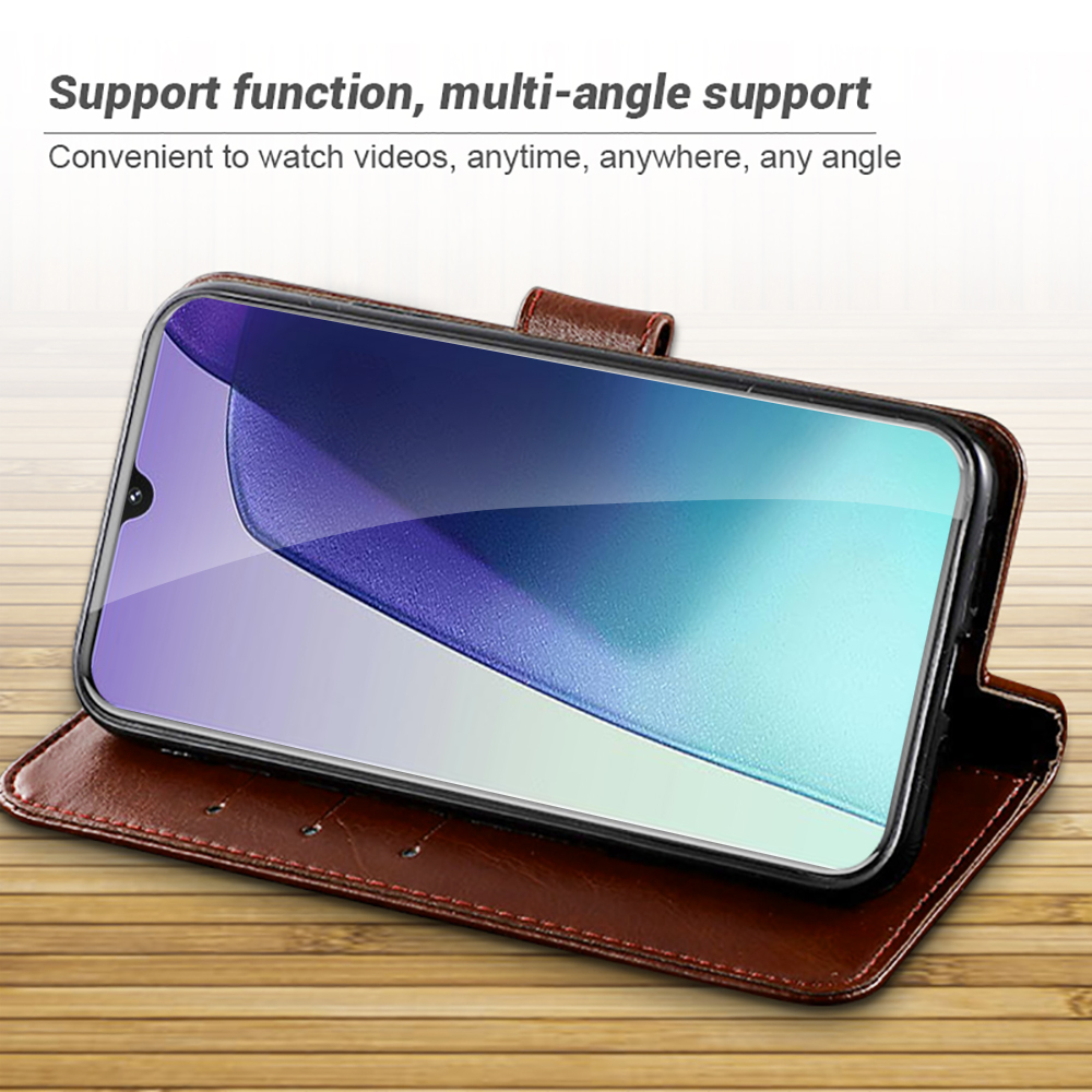 For Xiaomi Redmi 14C 4G/Poco C75 Crazy Horse Leather Case for 6.88 inches xiaomi redmi 14c MI 14C 4G/poco C75 c75 Full Pack Glossy Luxury Leather Protective Cover Anti-Drop Phone Case. 