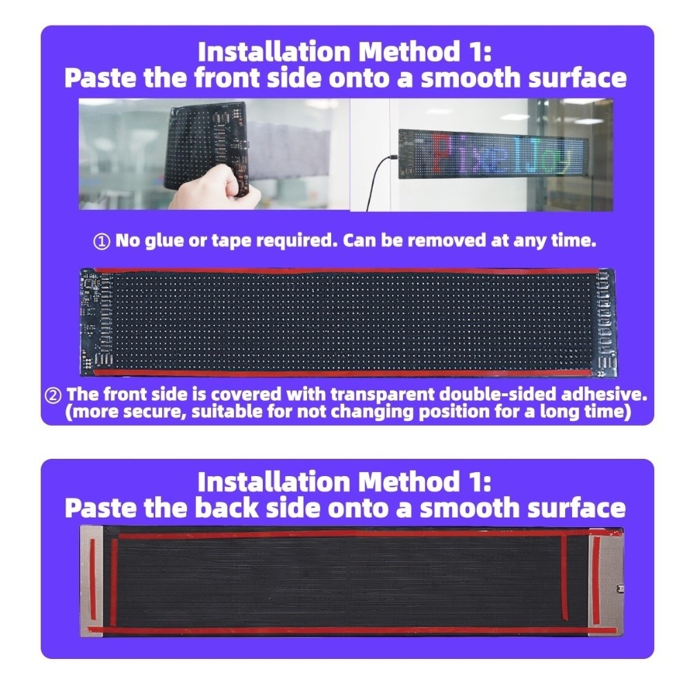 Powered Programmable Bluetooth Control Car Ambient Light Flexible Strip with Remote Control Matrix Pixel Panel RGB LED Cyberpunk Car Scrolling Sign Car Display. 