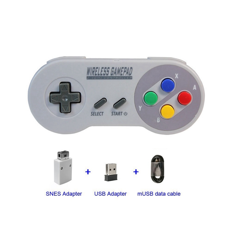 Game Controller Wireless 2.4G Gamepad Joypad Joystick Compatible for SNES Mini PC Windows NS Switch