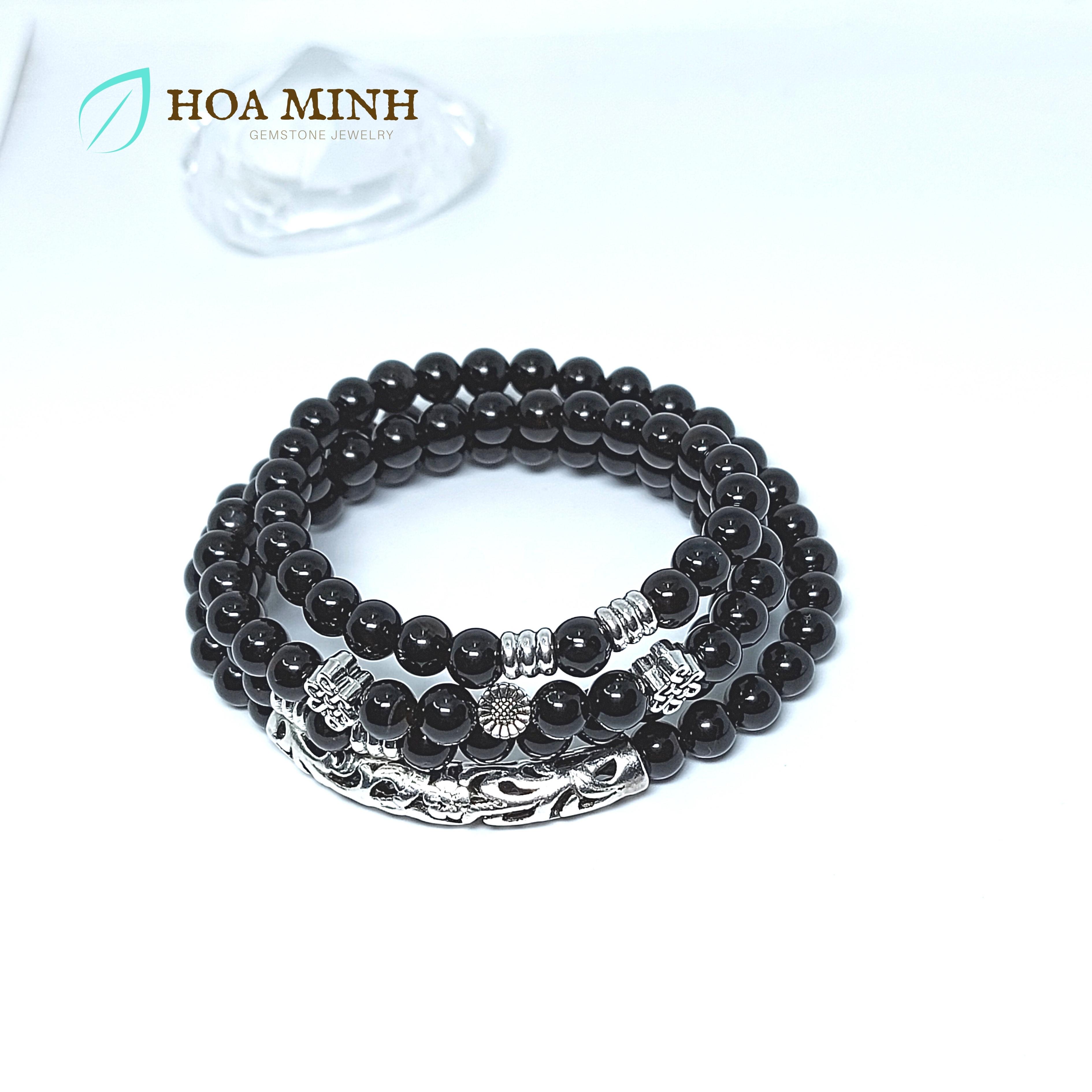 Chuỗi 108 hạt đá Mã Não 6 li | Hoa Minh Gem