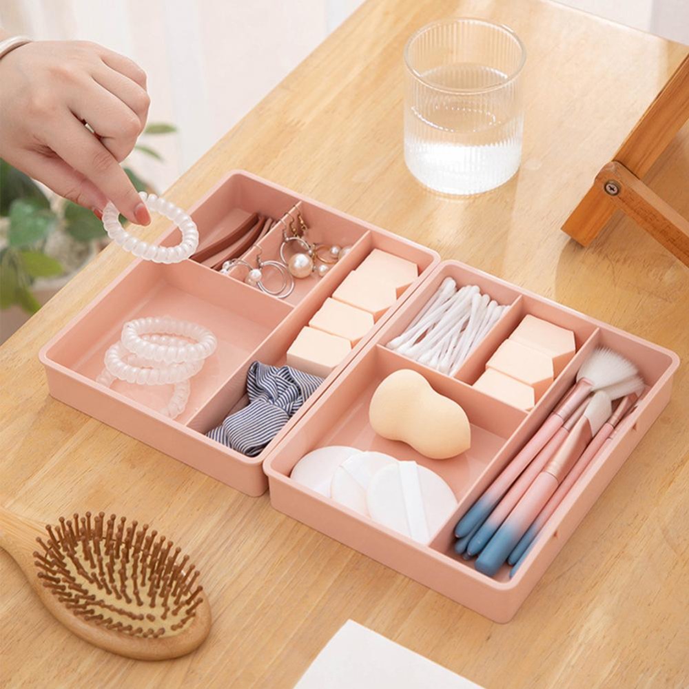 VXUAIQ STORE Multi-Purpose Stationery Container Compartment Drawers Storage Box Divide Drawer Organizer Cosmetics Tray Divider Desktop Storage Bin