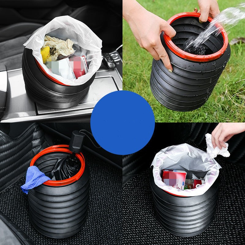 4L Telescopic Trash Bin Car Organizer Rubbish Container Foldable Storage Multifunctional Waterproof Garbage Can