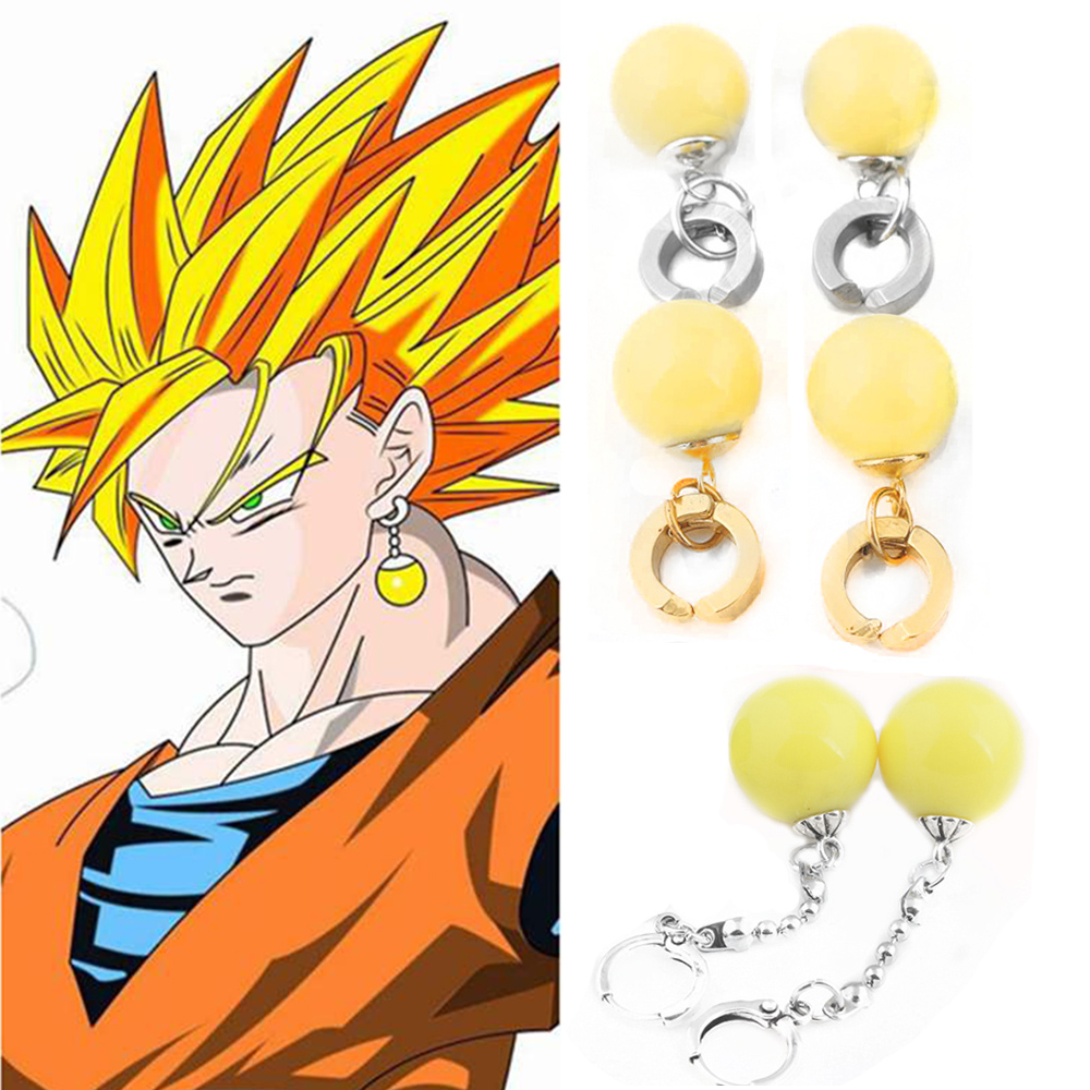 TWINKLE Brincos De Pressão Para Cosplay Amarelo Zoro Potara Takerlama  Dragonball