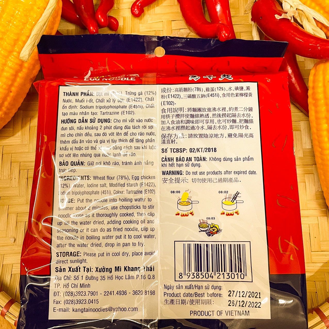 MÌ TRỨNG GÀ KHANG THÁI -500GR