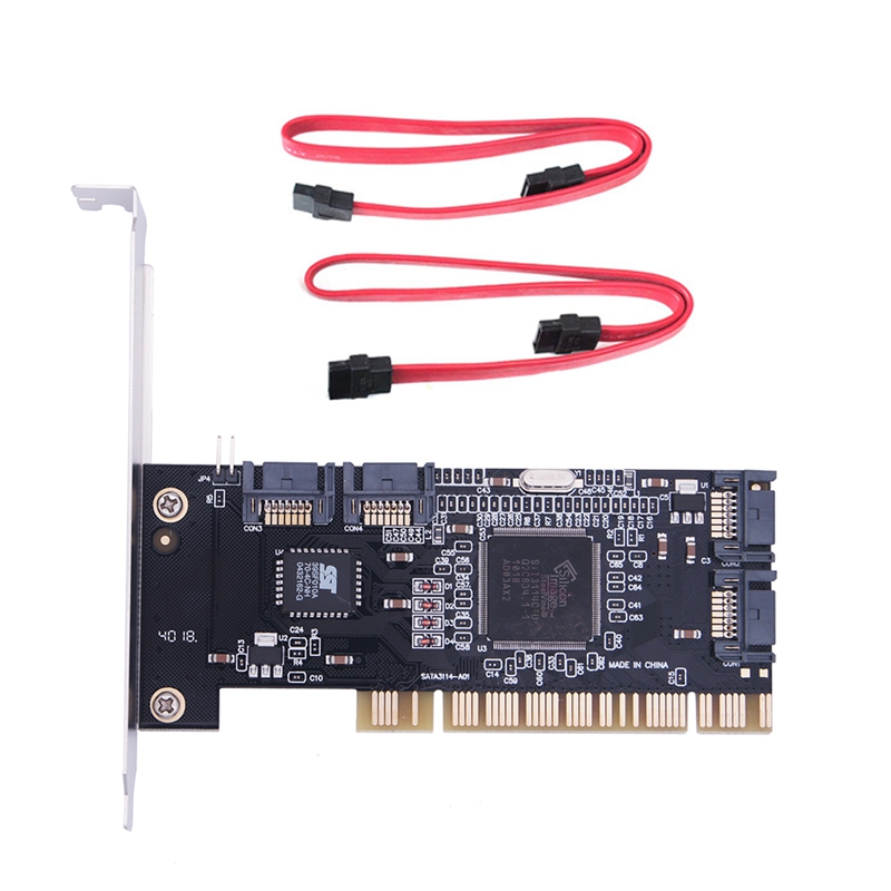4 Ports PCI SATA Raid Controller Internal Expansion Card with Two Sata