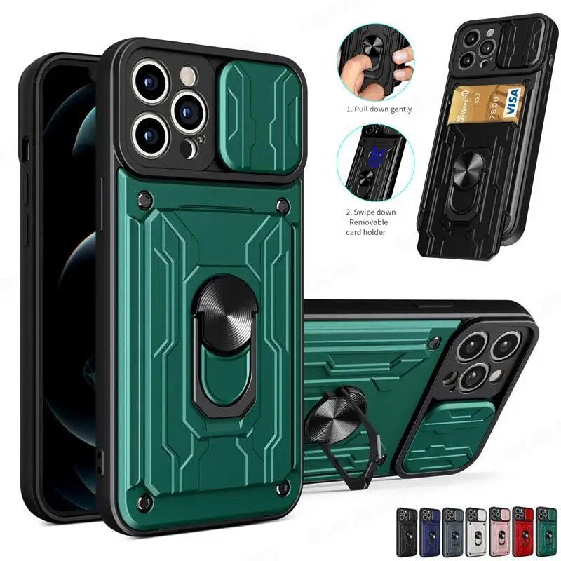 HOT%20For%20iPhone%2014%20Pro%20Max%20Slide%20Card%20Slot%20Armor%20Shockproof%20Case%20For%20Apple%2013%2012%2011%20Pro%20XR%20X%20XS%20Max%20Push%20Window%20Magnetic%20Ring%20Cover%20-%20Image%202