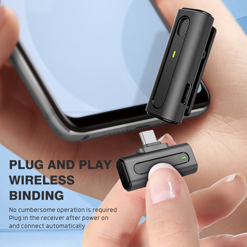 ♥ Cá Tuyết ♥ M9 Wireless Mic Plug&Play 2.4G với micrô có thể mang theo bên mình