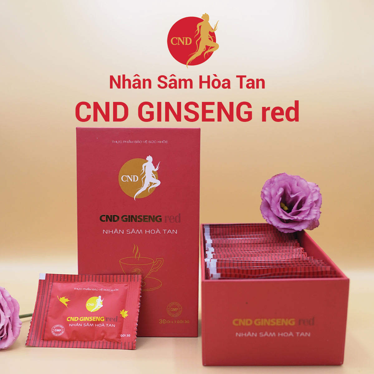 Nhân Sâm Hòa Tan CND GINSENG red - Hộp 30 gói