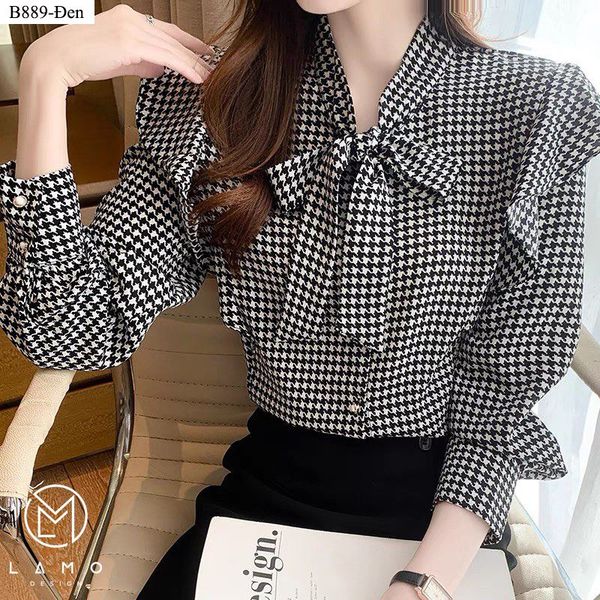 ÁO SƠ MI HỌA TIẾT CỘT NƠ -B889