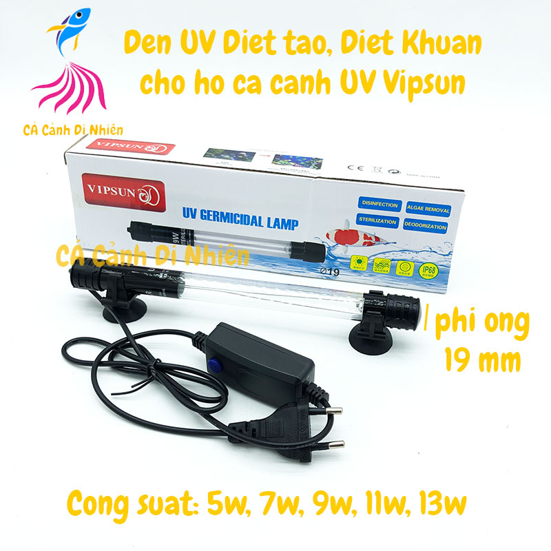 Đèn uv diệt tảo diệt khuẩn vipsun uv-kt 5w,7w,9w,11w,13w cho hồ cá cảnh