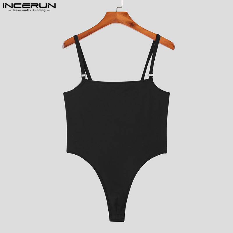 INCERUN Men's Sleeveless Leotard Cutout Jumpsuit Bodysuit