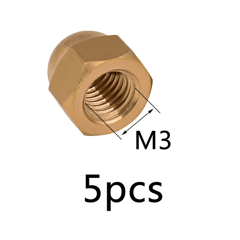 Brass hexagon domed cap acorn nuts m3 m4 m5 m6 m8 m10 m12 ball head nut copper round head hex nuts
