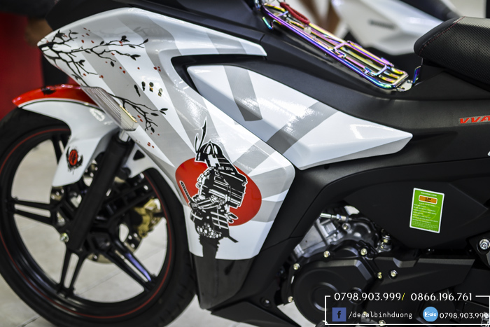 Tem Trùm Exciter 155 - Tem Ex 155 Trắng Đỏ Đen - Tem Ex 155 Samurai