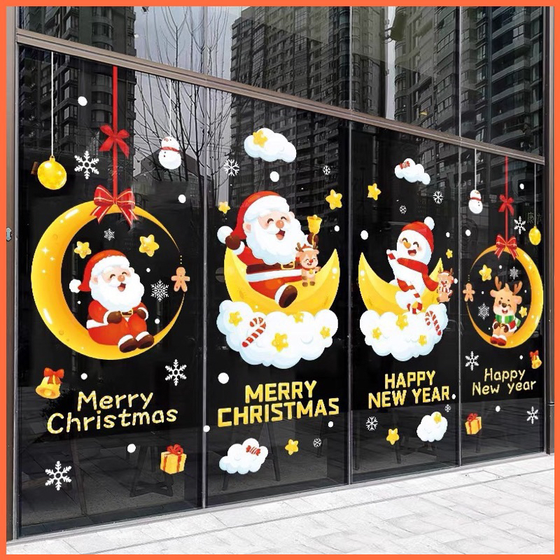 Decal Noel 2024 hít tĩnh điện(không keo)chỉ dán kính.