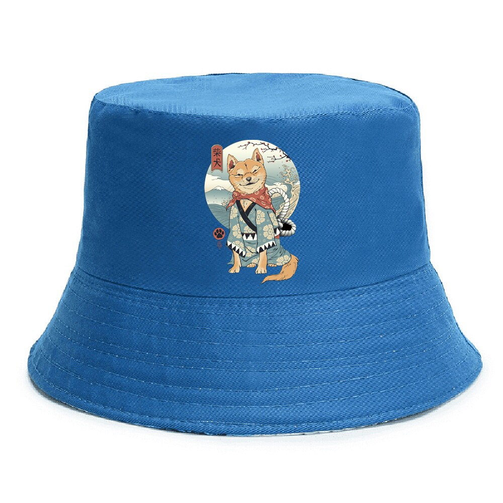 New Cotton Outdoor Reversible Fisherman Caps Fashion Japan Cat Print Bucket  Hats Men Women Beach Fishing Hat Girl Boy Panama Hat