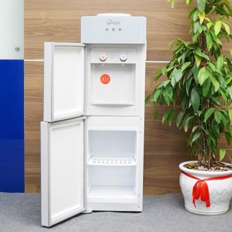 Cây Nước Nóng Lạnh FujiE WDX5GE làm lạnh điện tử có ngăn bảo quản thực phẩm lớn, công nghệ Nhật Bản nhập khẩu chính hãng, bảo hành 2 năm, tặng thêm 1 bộ ly Fujie 6 chiếc