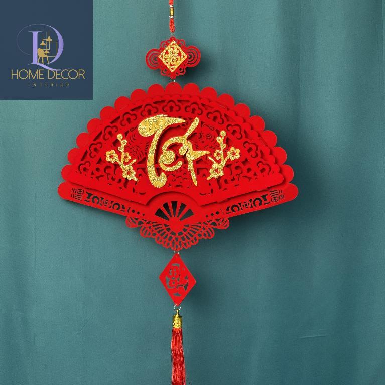 Quạt chữ Phúc Lộc Thọ trang trí Tết