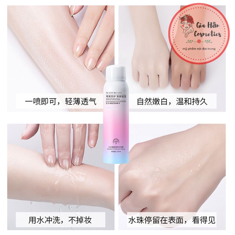 Xịt chống nắng makeup nâng tone da maycreate