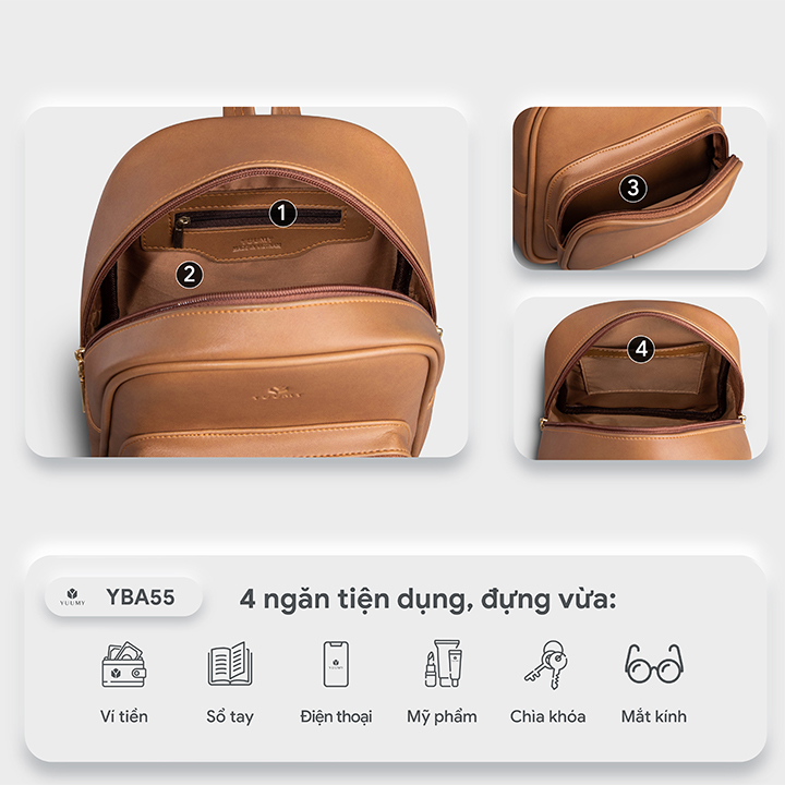 Balo Yuumy (Thời trang nữ cỡ trung - Balo da Liberal YBA55)