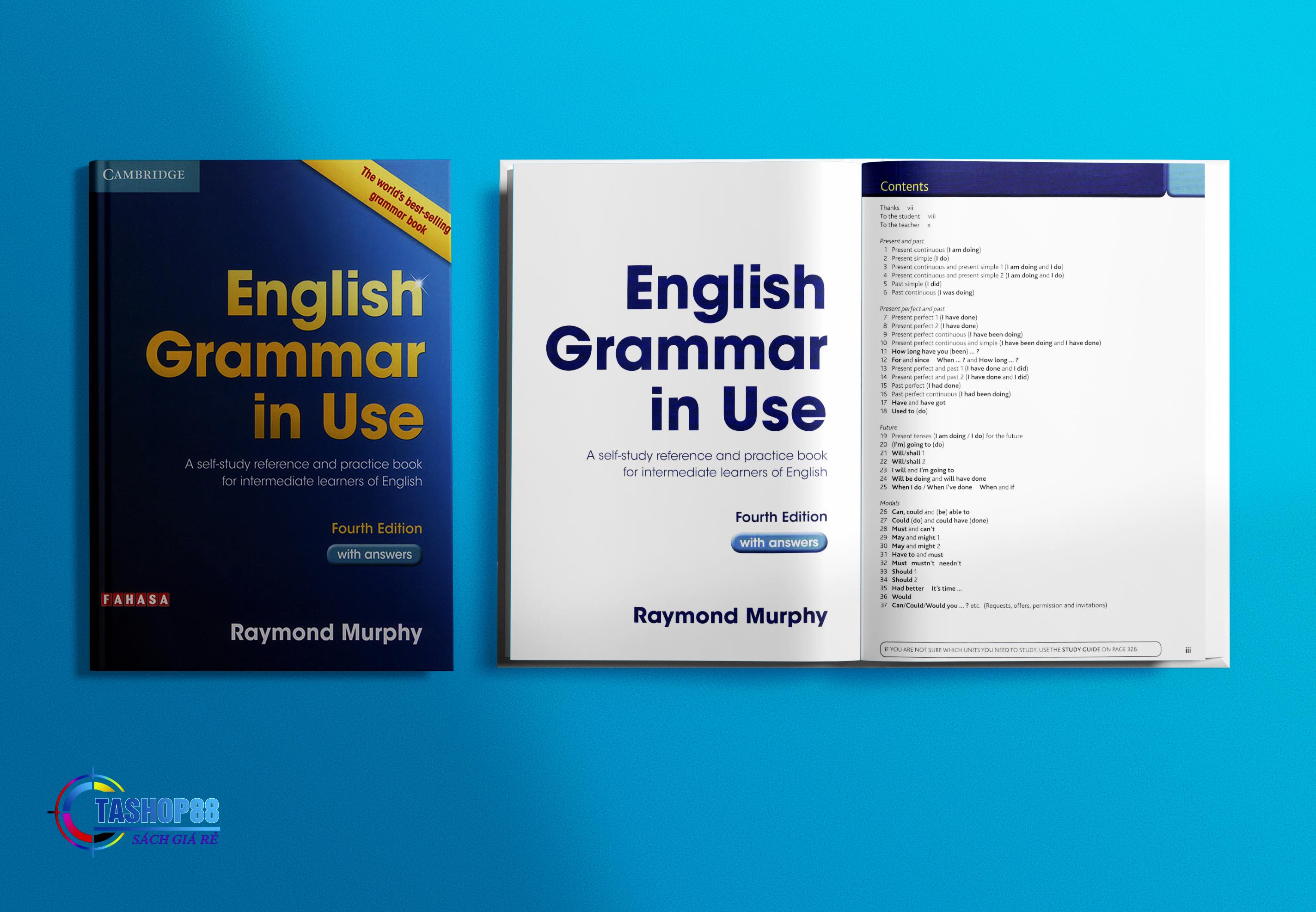 English Grammar in Use 4th Edition (Bản đẹp - In Màu  - Bìa Màu - Gáy xoắn chắc chắn, tiện lợi- Kèm Audio)