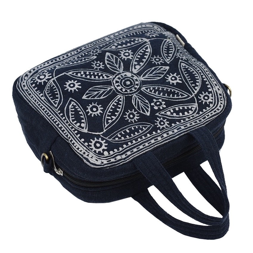 Túi xách thời trang họa tiết Trapez Hemp Handmade
