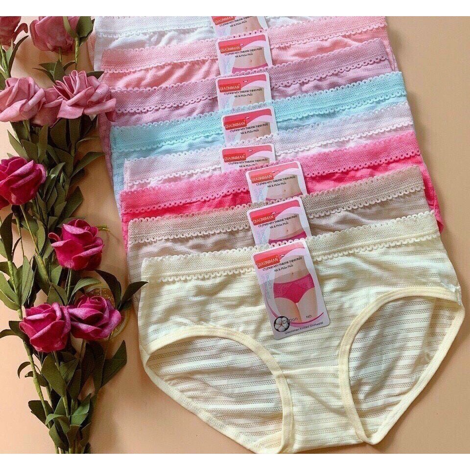 Bộ 10 quần lót nữ cotton sọc ,Quần lót nữ- Combo 10 Quần Lót thái 829 mềm mại,mịn màng,co giãn tốt