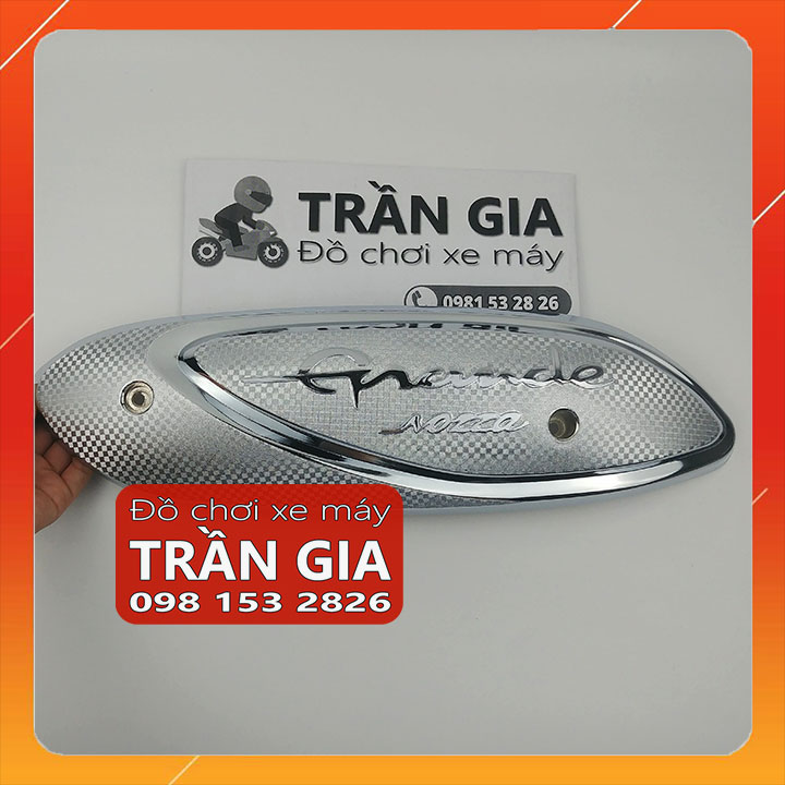 [FreeshipMAX] Ốp pô xe Nozza GRANDE 2014-2015-2016-2017-2018-2019-2020-2021-2022 chụp che bô xi inox crom - phụ kiện trang trí