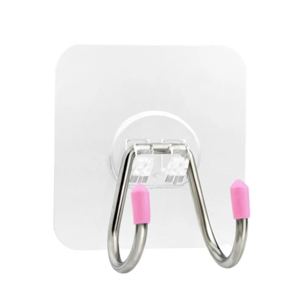Wall Hook, Double Hook Model Without Punching and Sticky Hook, Convenient and Durable