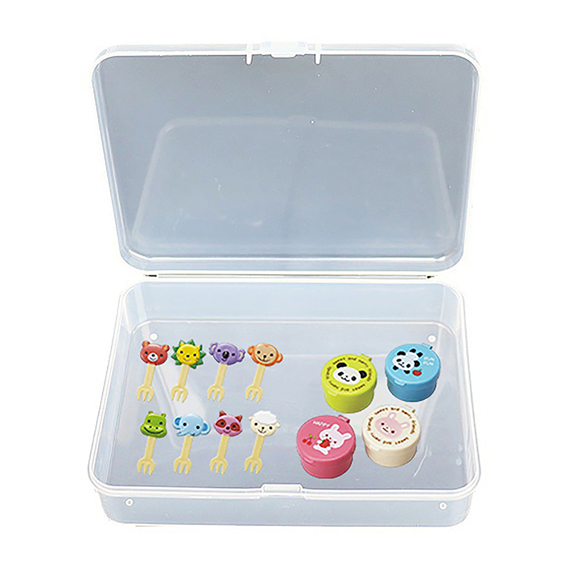 [TM Store]💖[HOT SALE]🎈🎈 Transparent Plastic Storage Box Sauce Bottle Fruit Fork Storage Box Empty Storage Box Jewelry Rectangle Case