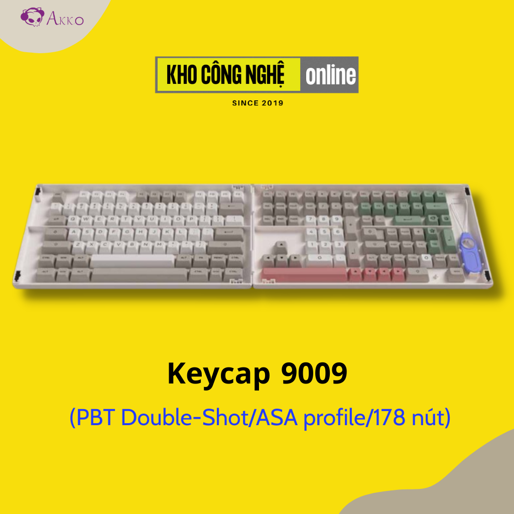 Bộ Keycap AKKO 9009 (PBT Double-Shot/ASA profile/178 nút) Hàng Chính Hãng