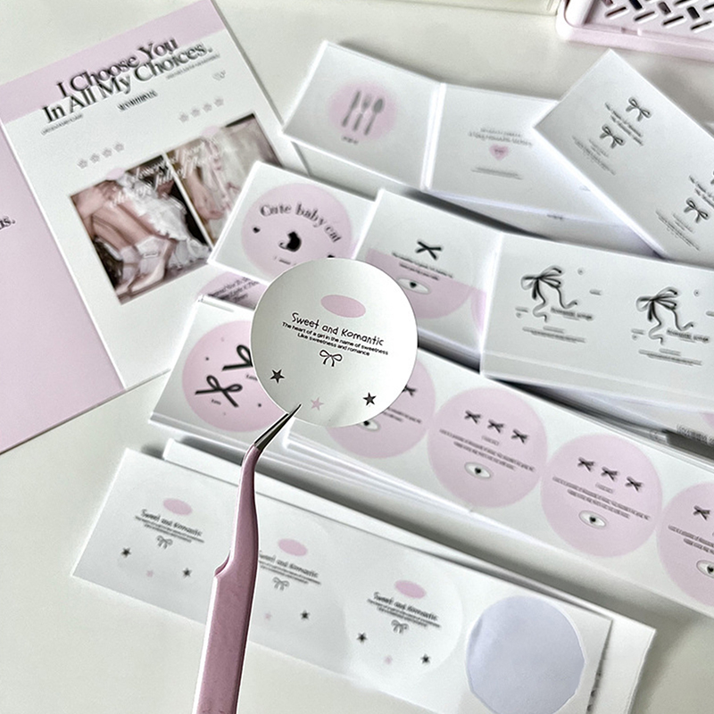 36Pcs Korean INS Ballet Ribbon Bow Round Sealing Sticker Girl 3-inch ...