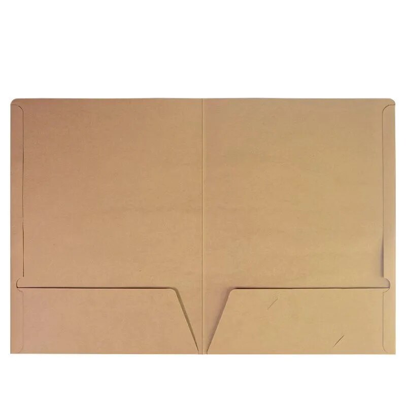 10pcs A4 Twin Pocket Folder Kraft Paper Office Project File Presentation Folder Document Holder Desk Organizer File Report Cover
