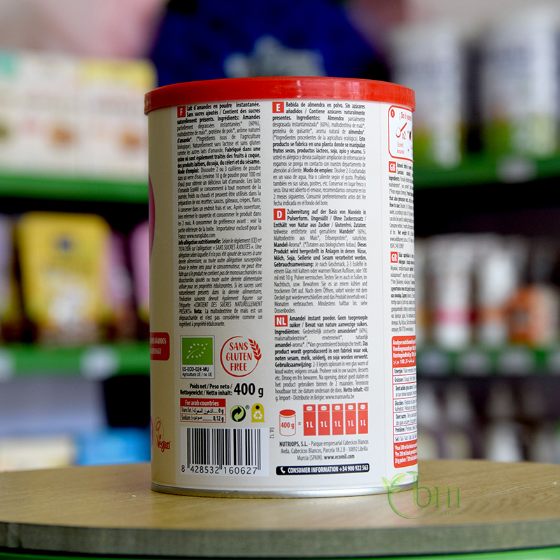 Sữa bột hạnh nhân hữu cơ 400g – Ecomil