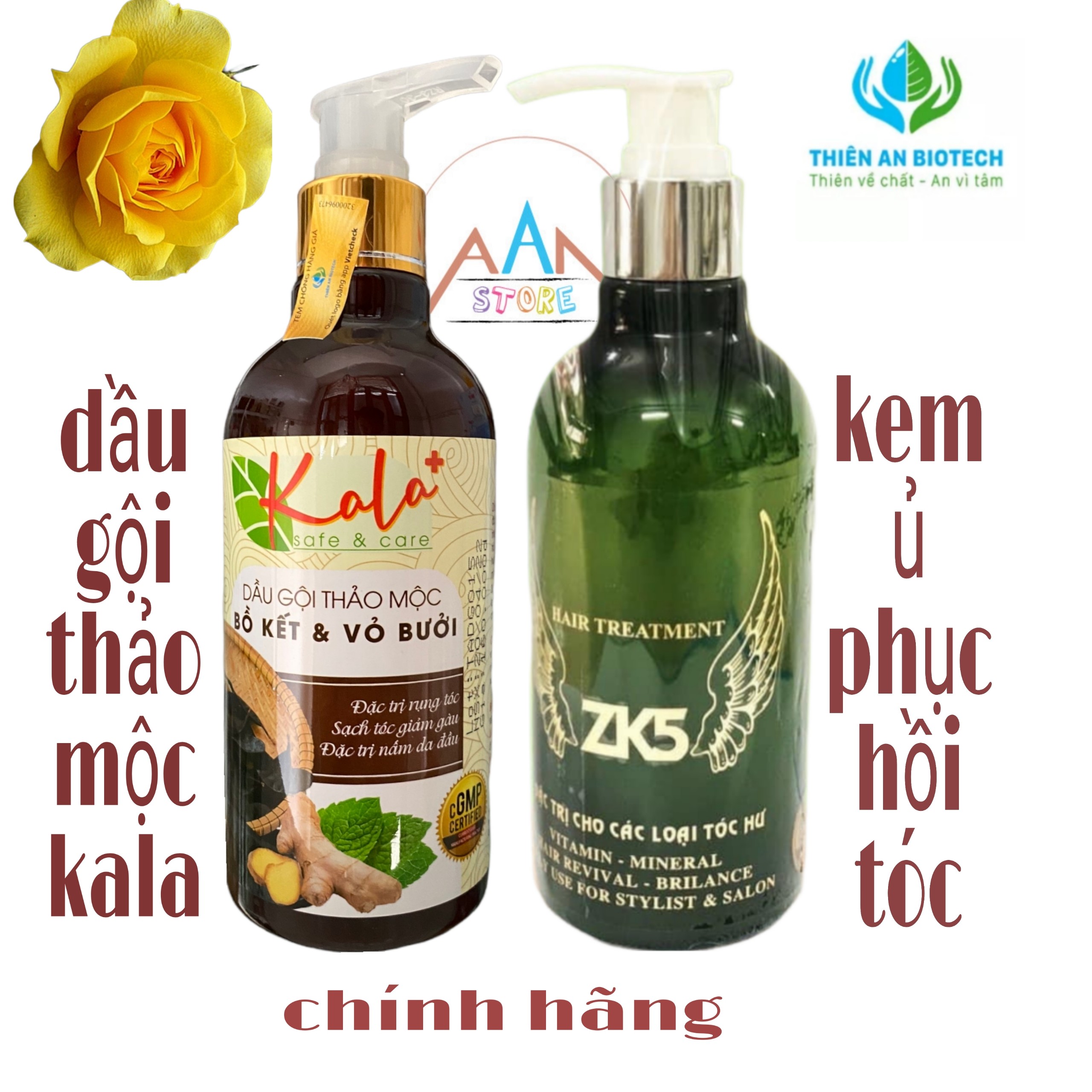 Dầu gôi Thảo mộc KaLa và dầu ủ Zk5