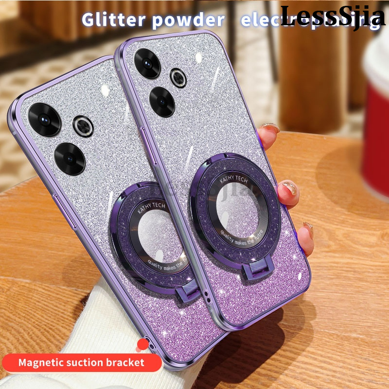 Phone cover Redmi 13X 13C 13 Xiaomi Poco F6 C65 Back case Fashionable Frosted Silicone Soft Dustproof Bracket Adsorb For Xiaomi Poco C65 F6 Redmi 13 13X 13C Phone cases.