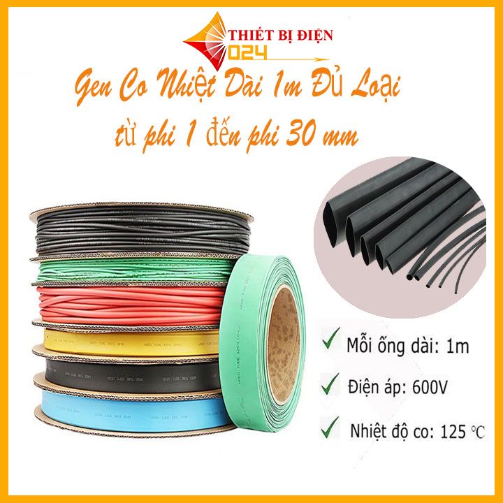 Gen co nhiệt dài 1m đủ loại