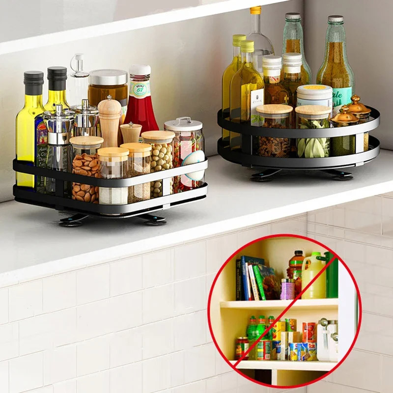 XINLANYASHE [Miễn Phí Vận Chuyển]Countertop Xoay Giá gia vị phòng tắm mỹ phẩm giá lưu trữ nhiều lớp lưu trữ nhà bếp Xoay Giá gia vị