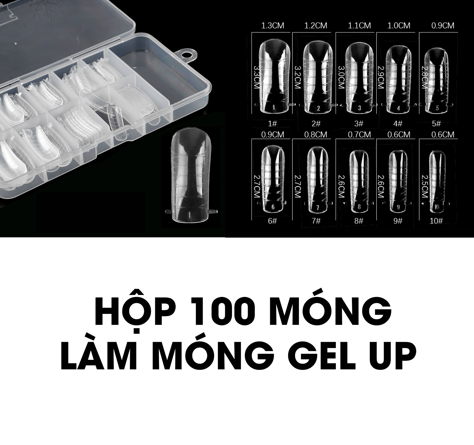 [HCM]Hộp 100 móng làm gel up
