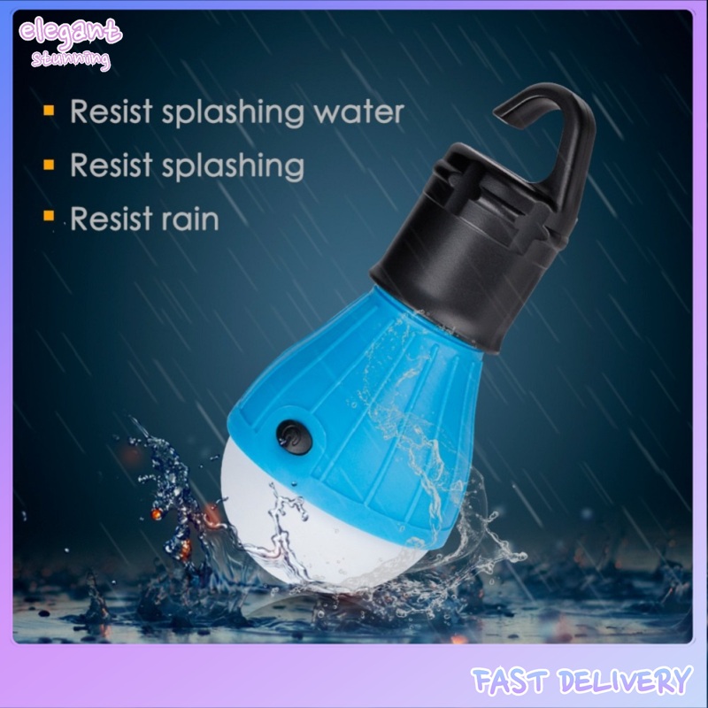 elegantstunning Mini Portable Camping Light Waterproof Tent Light Emergency Lamp Flashlight With Hanging Hook 5188
